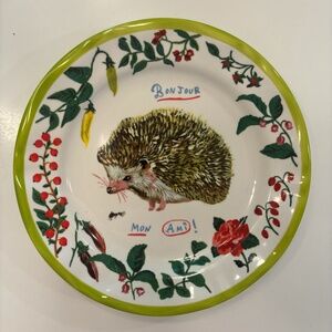 Anthropologie Nathalie Lete Hedgehog Dinner Plate
